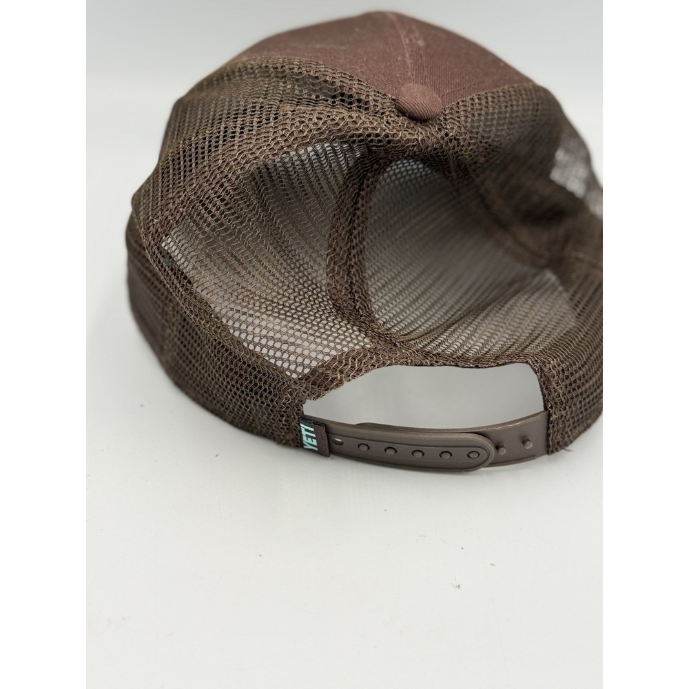 YETI Spey Cast Mid Pro Baseball Trucker Hat Cap Mesh Snapback Adjustable Brown - Picture 3 of 9